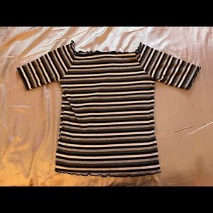 Striped Shoulderless Top